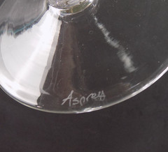 12 Asprey of London Crystal Goblets Swirl Pattern Signed 6.25″ Tall VGC