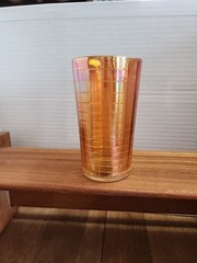 Imperial Carnival Glass Banded Rib Lemonade Tumbler Dark Marigold