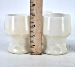 Viking White Glass Georgian Tumblers Glasses Honeycomb Set Of 4 4″ & 4.5″