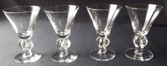 SET OF4 ELEGANT VINTAGE SENECA ‘INGRID’ CORDIAL, LIQUOR, SHOT GLASSES 1oz.