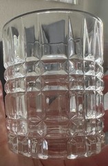 Pair of Double Old Fashioned Plaid 3 5/8″ x 3 1/4″ clear unmarked 12oz