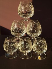 Nachtmann Decor 124 Lead Crystal Brandy Snifters / Cognac Glasses