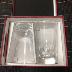Baccarat Pair Glasses Unused 14cm 8.5cm Clear Box Included