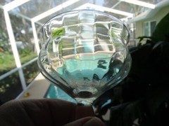 MCM West Virginia Glass Iridescent Lustre Optic Low Sherbet Champagne Stem 40