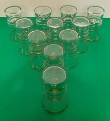 Double Gold Ring Anchor Hocking Tumbler (s) LOT OF 11 Vintage 1950’s 3328