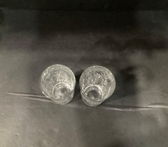Libbey USA Hobstar Tall Highball Clear Glasses Set of 2 Star of David Cut