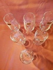 Vintage Set of 6 Bohemia Lead Crystal Claudia Champagne Flute Glasses 7 » tall.