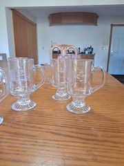Princess House Etched Vintage Heritage Irish Coffee Mugs Glasses Set Of 12