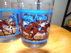 Lot of 4 Santa Anita Park Horse Racing Rocks Glass 4″ Arcadia, California