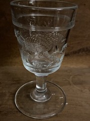 L.G. Wright Glass Co Pressed Glass Clear Cardinal Vintage 6” Goblet