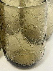 Set of 7 Anchor Hocking Sherwood Leaves Spicy Brown Small 6oz Juice Glasses