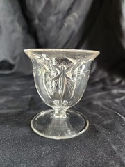 Vintage Oyster or Fruit Cocktail Clear Glass • 6 Point Starburst Pattern 3¼ Tall