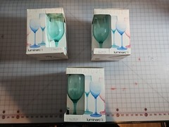 Vintage Luminarc France Vive Turquoise Wine Glasses | Set of 12 (3 Boxes of 4)