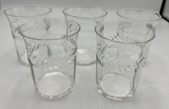 Laurel Wreath 9 oz Flat Tumbler Lot of 5 3 3/4″ Tall