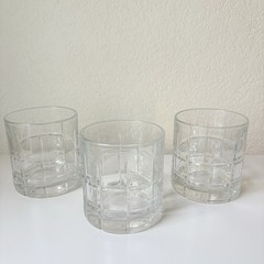 (3) Anchor Hocking Clear Manchester Tartan 8 Oz Old Fashioned Rocks Glasses