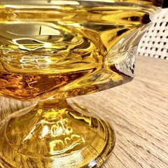 Vtg Anchor Hocking Fairfield Honey Gold Amber Sherbet Champagne Glasses Set 12