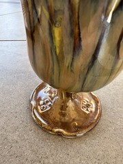 Handmade Pottery Goblet Chalice Cup With Scalloped Edge