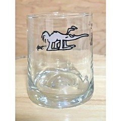 Vintage Mid Century Cartoon Dog & Figures Rocks Glass Barware 4.5” 60-70’s