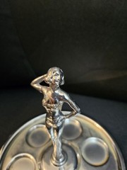 Rare 1920s Art Deco Shot Lady Glass Holder By Faber Chrome NY