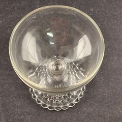 Anchor Hocking Bubble Champagne Sherbet Clear Glass Candle Float Vintage Wedding