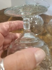 Vintage 1940s Etched Rock Sharpe Dessert Sherbet Glasses Star Bottom Set of 6