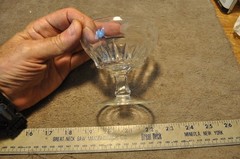 Vintage Footed Sherbet Glasses One Glass , Etched Flowers see pictures