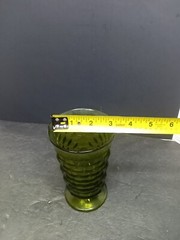 ❤️ 1960s 1970s Colony Indiana Glass Cubist Olive Tall Footed Replacement Glass