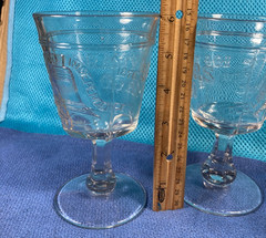 c.1875 100 YEAR CENTENIAL Adams Glass «LIBERTY BELL» Goblet 6 1/8″ 4th of JULY