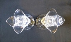 2 Vintage GORHAM LEAD CRYSTAL TULIP CANDLESTICKS 5-3/4″ Tall Made West Germany