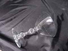 Tiffin Lenox Kingsley Champagne Tall Sherbet Clear Cut Air Drop Stem 5 1/8″ T