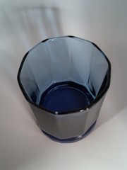 2 Vtg Anchor Hocking Essex Cobalt Blue Double Old Fashioned Rocks Glasses 9oz EC