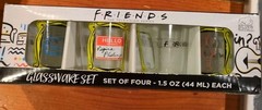 Silver Buffalo Friends Iconic Icons Yellow Frame 4 Pack Mini Glasses 1.5 Ounces