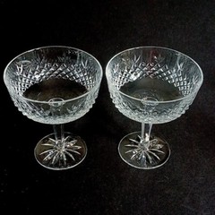 LENOX BEACON HILL CHAMPAGNE GLASSES, Cut Lead Crystal, 5″, 8oz, Made in USA, 2PC