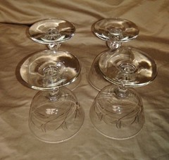 Vtg Set of 4 Libbey Fernleigh 3003 Champagne / Tall Sherbets Cut C1118 Petals EX