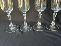 NIB Towle Full Lead Crystal HALIFAX Fluted Champagne Glasses 9″ Set of 4 #25423