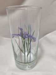 CORELLE SHADOW IRIS 14 OUNCE TUMBLER GLASS Lavender and Green