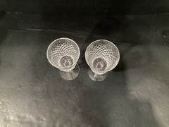 Waterford Crystal Alana Large Wine Water Glasses Ireland Set of 2 *