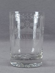 Bohemian Engraved Floral Shield & LSK Monogrammed Flint Tumbler C.1810-1830