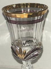Royal Crystal Rock Italy Aurea Gold Rim Liqueur Glasses Lead 24% Set of 4 New