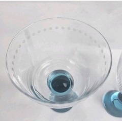 CeramicsPrincess House Pavillion Del Mar Crystal Party Goblet Glass Teal Stem