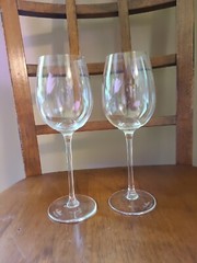 Wine Crystal Glass PAIR Studio Line by ROSENTHAL Center Stem Dome Thin Elegant