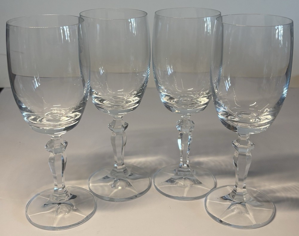 2 Wine Goblets Glasses Bohemia Crystal Ingrid Andrea Pattern 7″