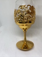 Gold Goblet, Vintage Metal Shot Glasses for Party Wedding Use/Diva & Display