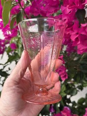 Deco Hocking Glass Pink Princess Footed Water Tumbler c.1931 @173