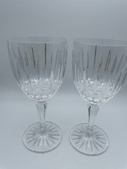 Mikasa Old Dublin Heavy Crystal Water / Wine Goblets 6oz Glasses S/2 B36