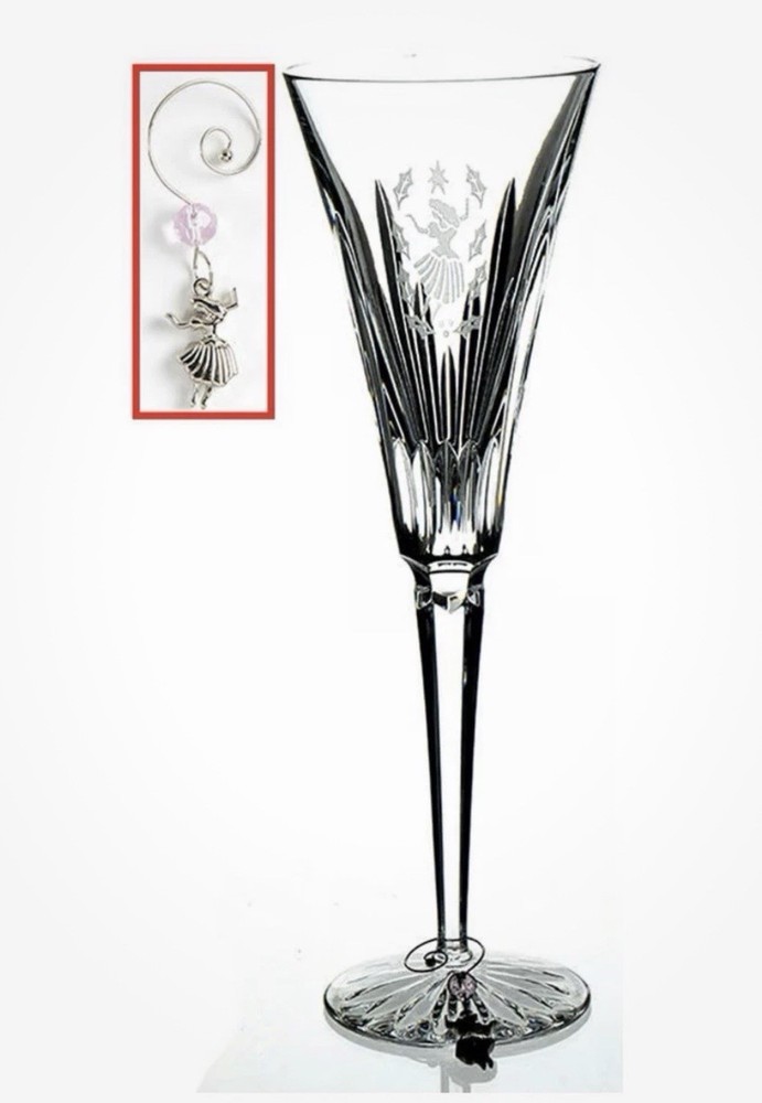 Waterford 12 Days of Christmas LE 9 Ladies Dancing Crystal Champagne Flute/charm