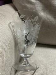 Morgantown American Beauty (Roses) Etched Iced Tea Glasses 5 5/8 Inches (set 4)