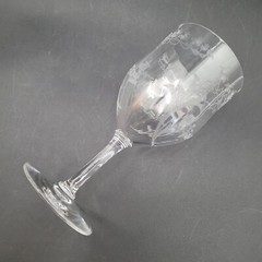 Rare HTF Central Glass Works Floral Trumpets Water Wine Paneled Goblet Glass(es)