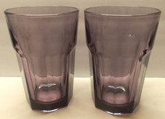 4 Vintage Libbey Duratuff Gibralter Violet Tumblers Glasses