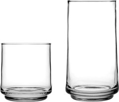 Finlandia Drinking Glasses, 16 Piece Set, (8) 12 Ounce, (8) 16 Ounce, Clear Glas